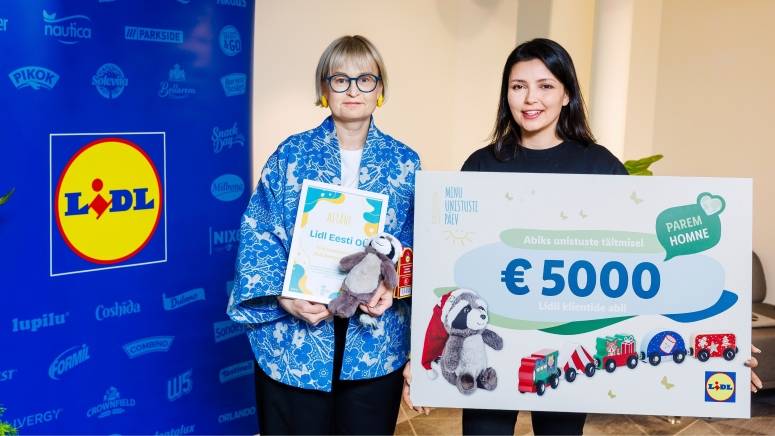 Minu Unistuste Päeva tšeki üleandmine